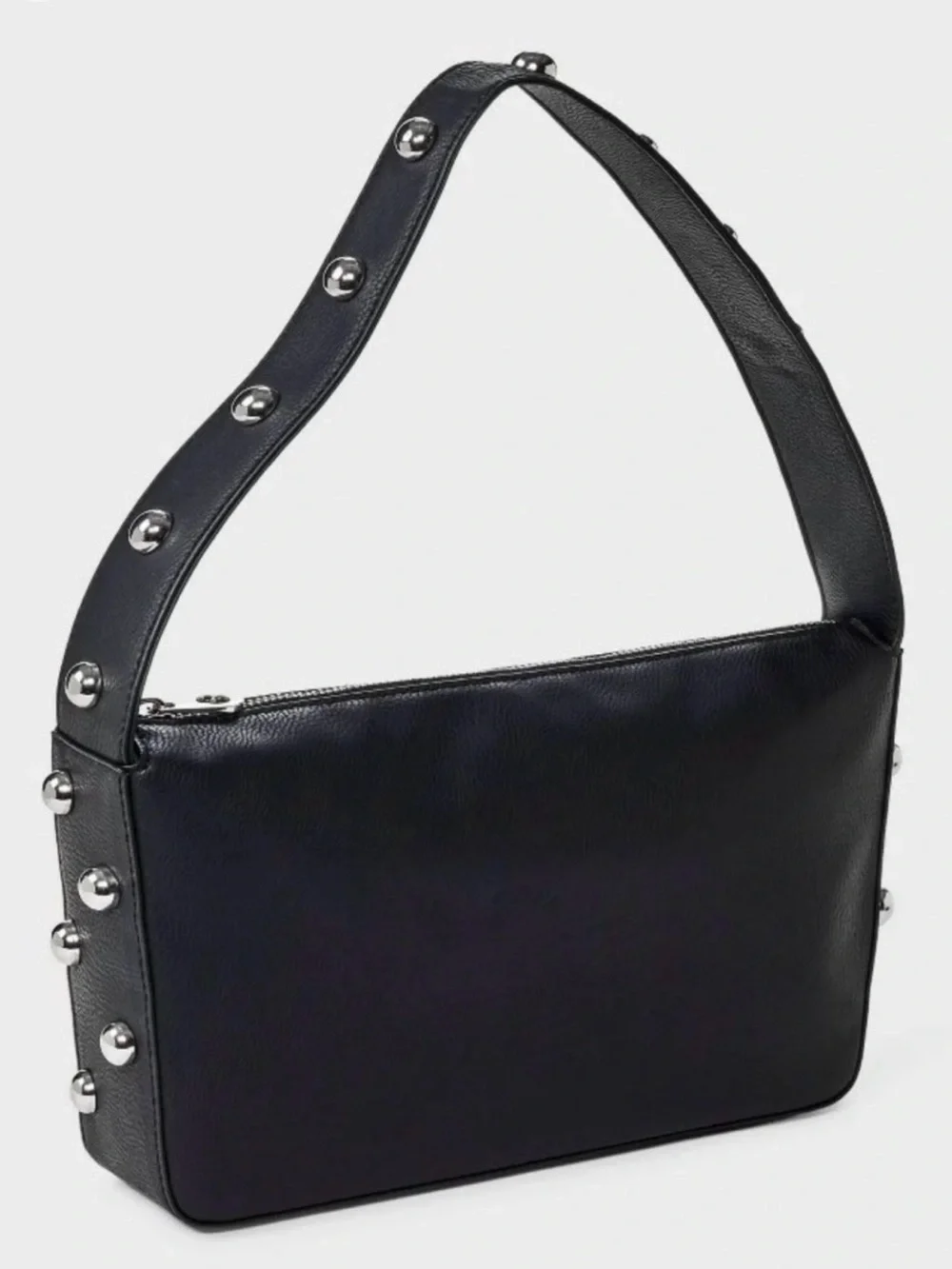 Stud-Accent Black Hobo Shoulder Bag *NEW